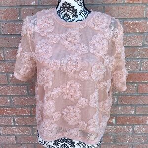 Floral Mesh Top
